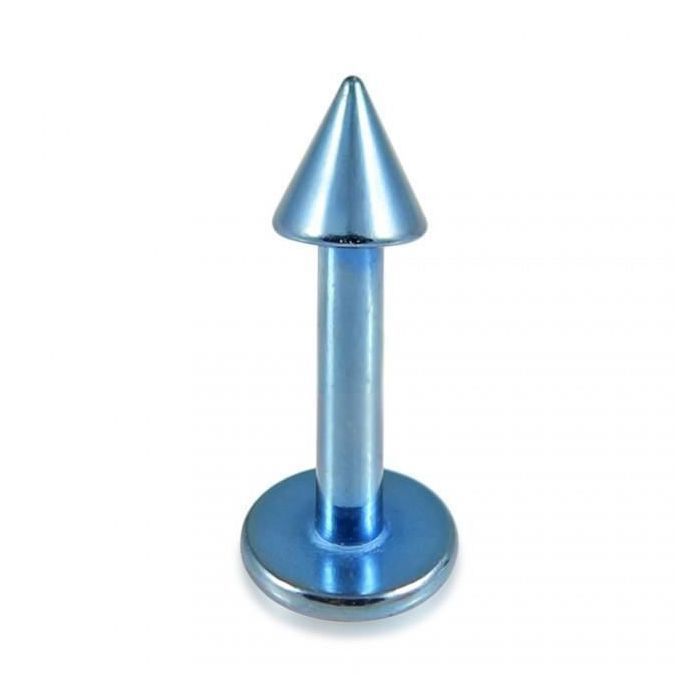KODY PIERCING Labret Cône Acier Chirurgical Aqua Anodisé 14G Tige 10 mm - Style Affirmé et Éclat Captivant