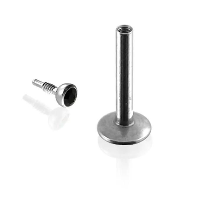 KODY PIERCING Piercing Labret KODY PIERCING Cristal Noir Acier Tige 6 mm - Style Affirmé et Éclat Mystérieux
