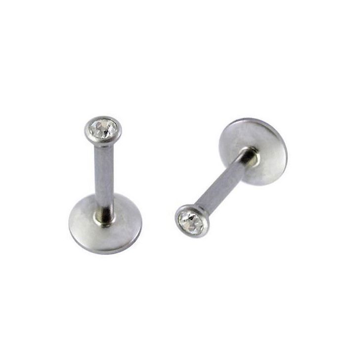 KODY PIERCING Piercing Labret Cristal Blanc Acier Tige 6 mm - Pureté Cristalline et Grâce Souveraine
