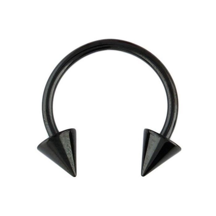KODY PIERCING Piercing Fer à Cheval Noir Anodisé Pics Diamètre 10mm - Noir – Style Bold et Élégance Intemporelle