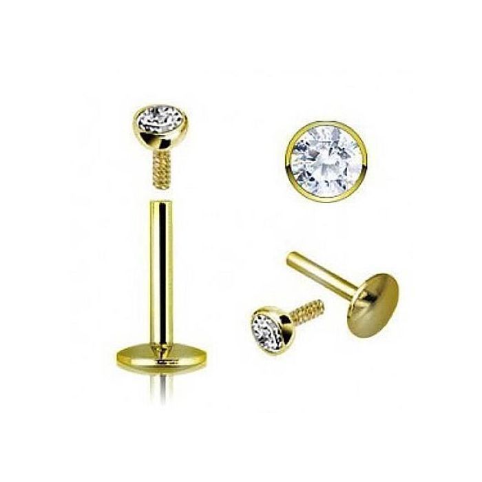 KODY PIERCING Piercing Labret Cristal Éclat Or Anodisé Hélix Tragus Lèvre Lueur Subtile Bijou Intemporel Prestige Tige 8