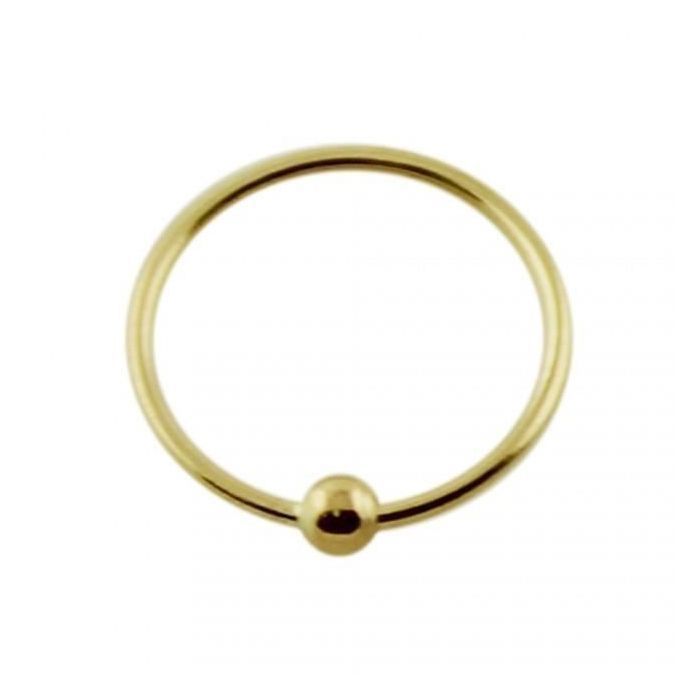 KODY PIERCING Bijou Piercing Anneau Nez Or 14 Carats Jaune Massif avec Boule - 22G 8 mm - Élégance Minimaliste et Confor