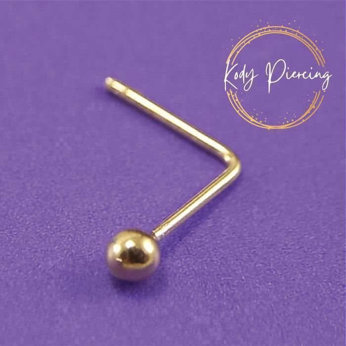 KODY PIERCING Piercing Nez KODY PIERCING Or Jaune 14 Carats Boule 1,5 mm Tige L 22G - Simplicité Raffinée et Éclat Discr