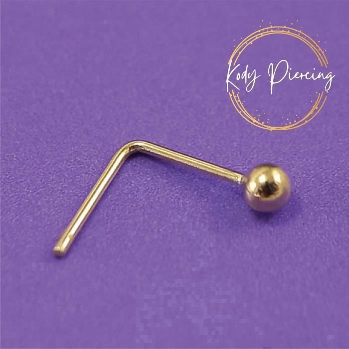 KODY PIERCING Piercing Nez KODY PIERCING Or Jaune 14 Carats Boule 1,5 mm Tige L 22G - Simplicité Raffinée et Éclat Discr