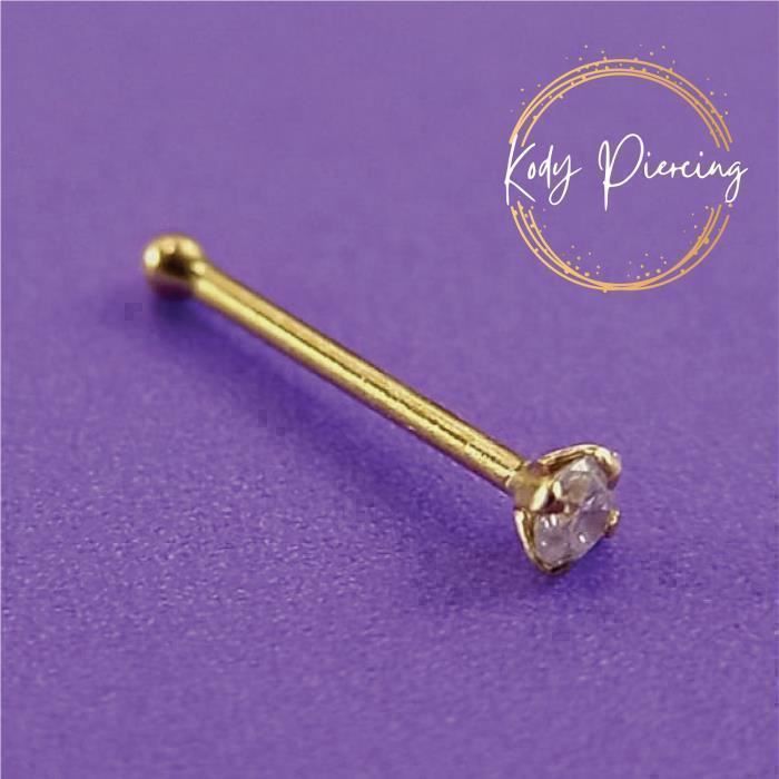 KODY PIERCING Piercing Nez KODY PIERCING Or 9 Carats Diamant Véritable 1,5 mm - Pureté Précieuse et Éclat Sublime