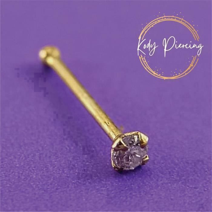 KODY PIERCING Piercing Nez KODY PIERCING Or 9 Carats Diamant Véritable 1,5 mm - Pureté Précieuse et Éclat Sublime