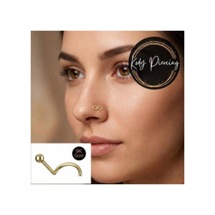 KODY PIERCING Bijou Nez KODY PIERCING Or Jaune 9K Nœud Infini L-Shape 6 mm 20G - Élégance Éternelle