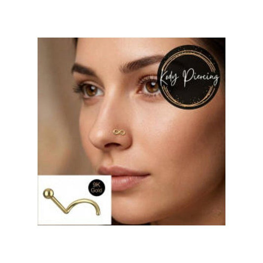 KODY PIERCING Bijou Nez KODY PIERCING Or Jaune 9K Nœud Infini L-Shape 6 mm 20G - Élégance Éternelle