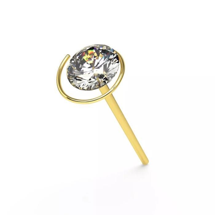 KODY PIERCING Piercing Nez Or 9 Carats Bobine Zircon Cubique 22G 10 mm - Pureté Cristalline et Grâce Souveraine