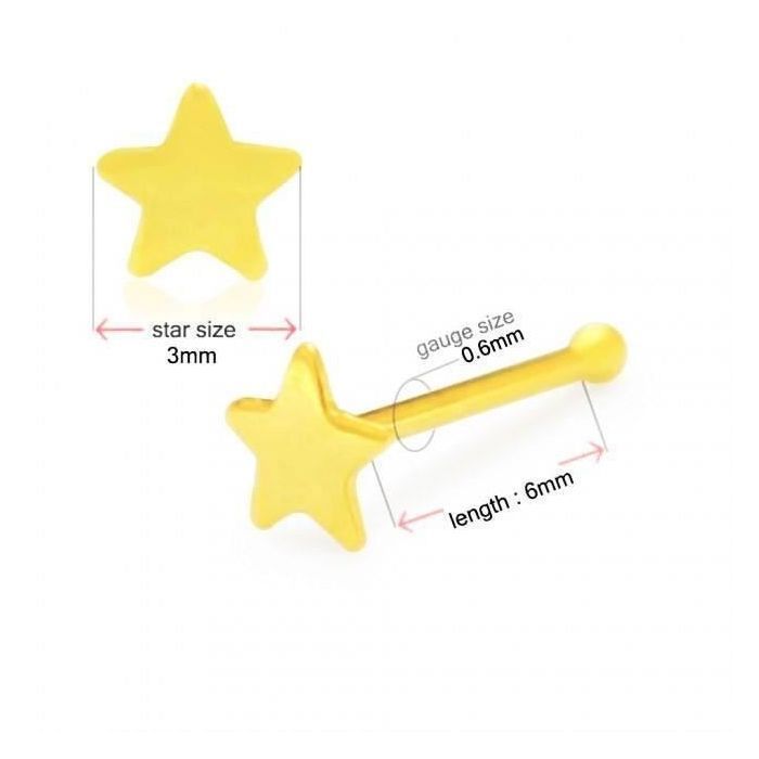 KODY PIERCING Piercing Nez KODY PIERCING Or 9 Carats Étoile 6 mm - Pureté Céleste et Éclat Intemporel