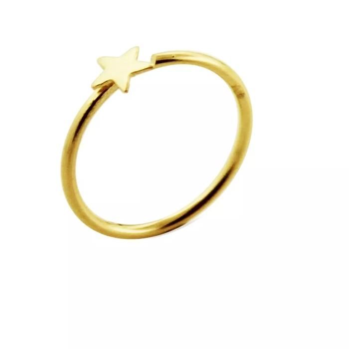 KODY PIERCING Anneau Nez KODY PIERCING Or Jaune 14 Carats - Étoile - 22G 8 mm - Raffinement Bohème et Confort Parfait