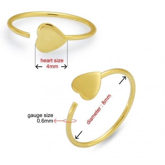 KODY PIERCING Anneau Nez KODY PIERCING Or Jaune Massif 14 Carats - 22G 8 mm - Bijou Nez Femme Raffiné