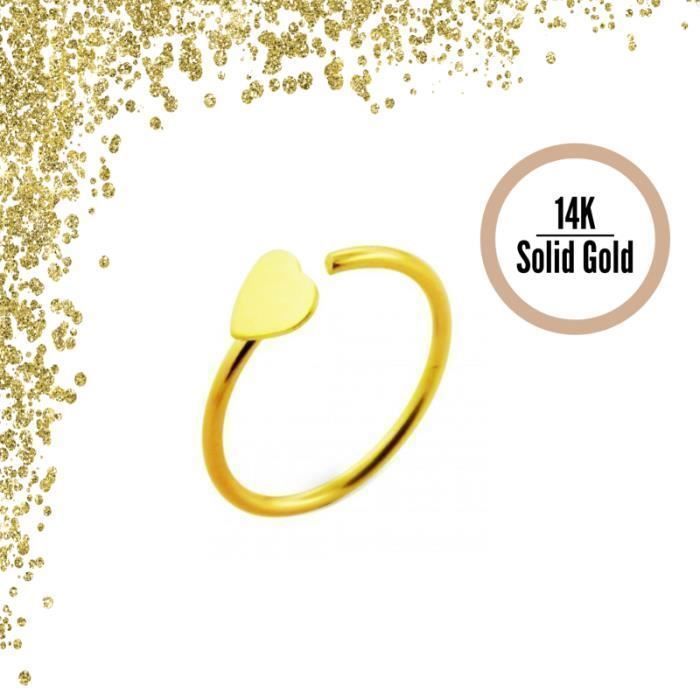 KODY PIERCING Anneau Nez KODY PIERCING Or Jaune Massif 14 Carats - 22G 8 mm - Bijou Nez Femme Raffiné