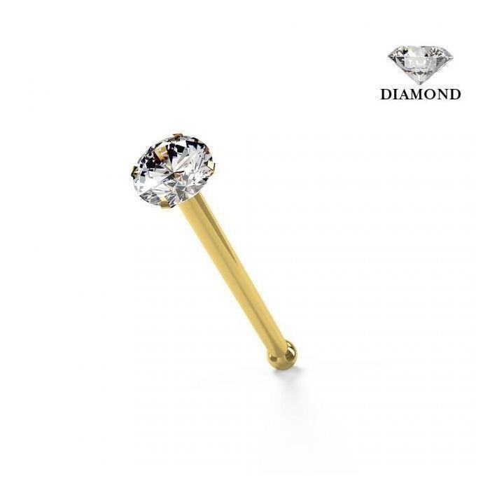 KODY PIERCING Piercing Nez KODY PIERCING Or 14 Carats - Diamant Véritable 1,4 mm - Style Affirmé et Confort Ultime