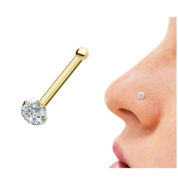 KODY PIERCING Piercing Nez KODY PIERCING Or 14 Carats - Diamant Véritable 1,4 mm - Style Affirmé et Confort Ultime