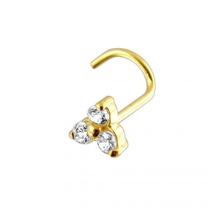 KODY PIERCING Piercing Nez Vis KODY PIERCING Or Jaune 14 Carats Fleur Zircon Cubique 20G - Raffinement Floral et Légèret