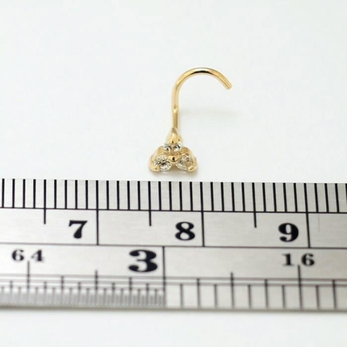 KODY PIERCING Piercing Nez Vis KODY PIERCING Or Jaune 14 Carats Fleur Zircon Cubique 20G - Raffinement Floral et Légèret