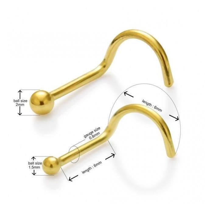 KODY PIERCING Piercing Nez KODY PIERCING Or Jaune 14 Carats Boule 1,5 mm 20G - Simplicité Raffinée et Éclat Discret