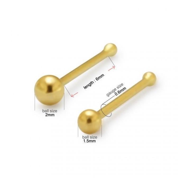 KODY PIERCING Piercing Nez KODY PIERCING Or Jaune 14 Carats Boule 1,5 mm 20G - Simplicité Raffinée et Éclat Discret