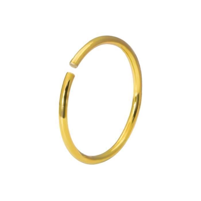 KODY PIERCING Anneau Ouvert Or 10 Carats 8 mm Sans Soudure 22G - Style Affirmé et Confort Maximal