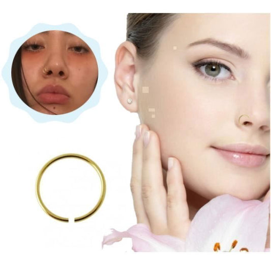 KODY PIERCING Anneau Ouvert Or 10 Carats 8 mm Sans Soudure 22G - Style Affirmé et Confort Maximal