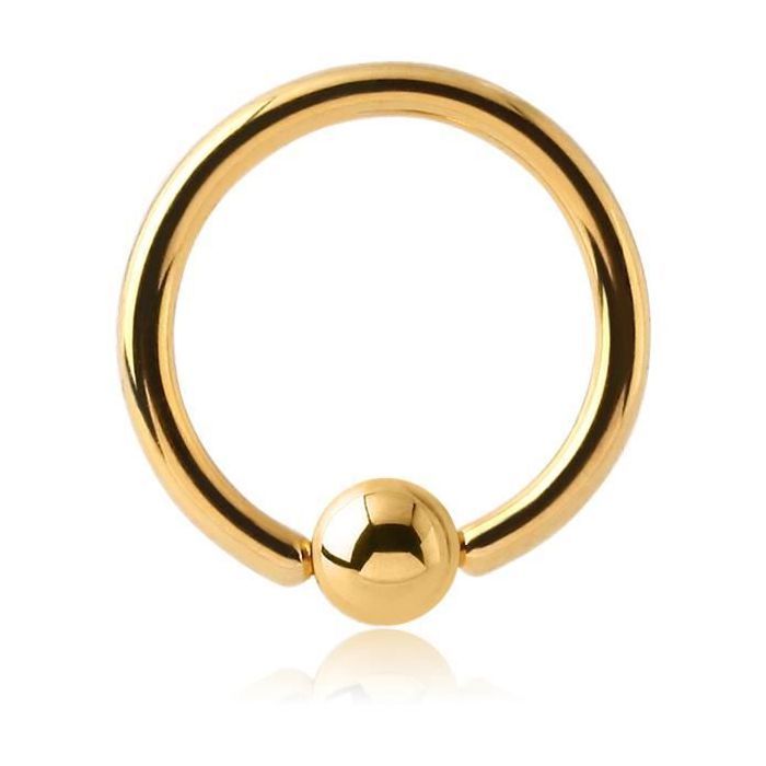 KODY PIERCING Labret Anneau Or Anodisé Boule Diamètre 8mm