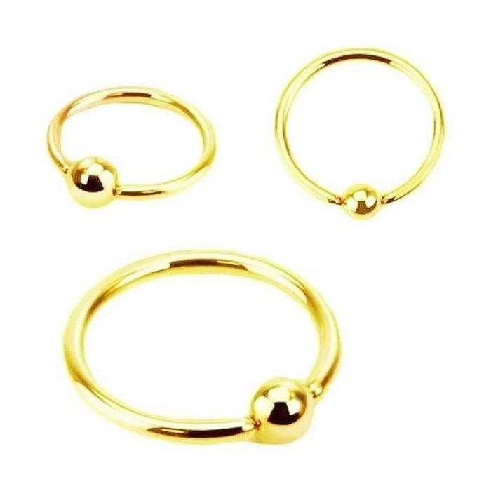 KODY PIERCING Labret Anneau Or Anodisé Boule Diamètre 8mm