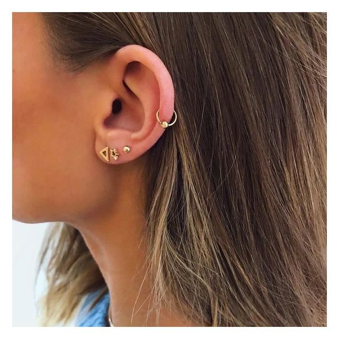 KODY PIERCING Labret Anneau Or Anodisé Boule Diamètre 8mm