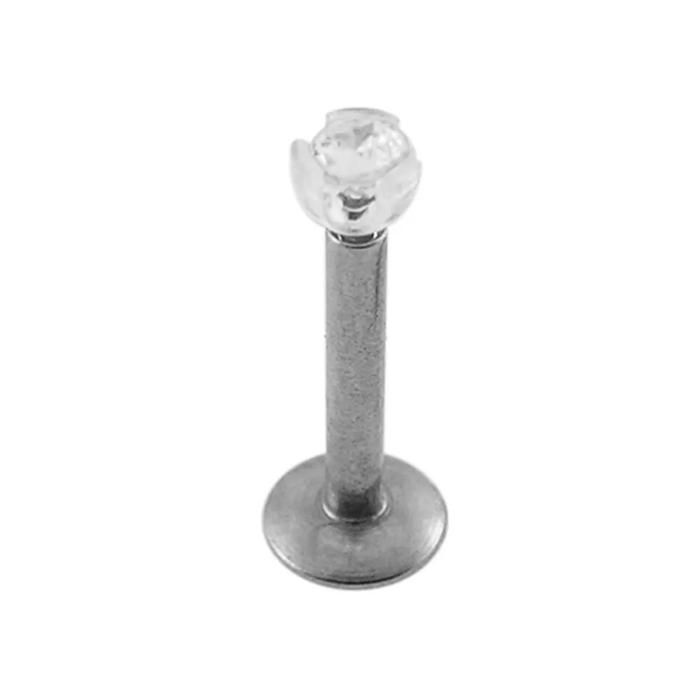 KODY PIERCING Labret Acier Cristal Serti en Bioflex Tige 8mm