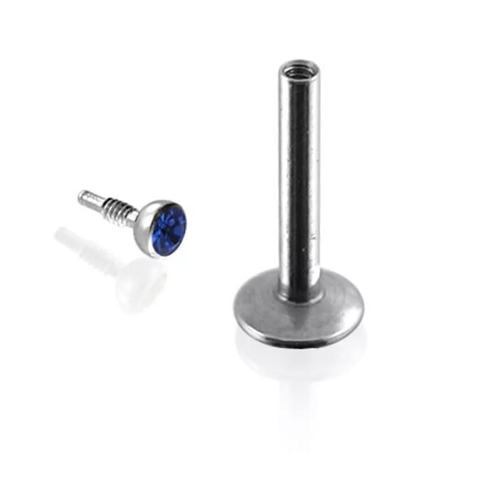 KODY PIERCING Piercing Labret Cristal Blanc Irisé Acier Tige 8mm