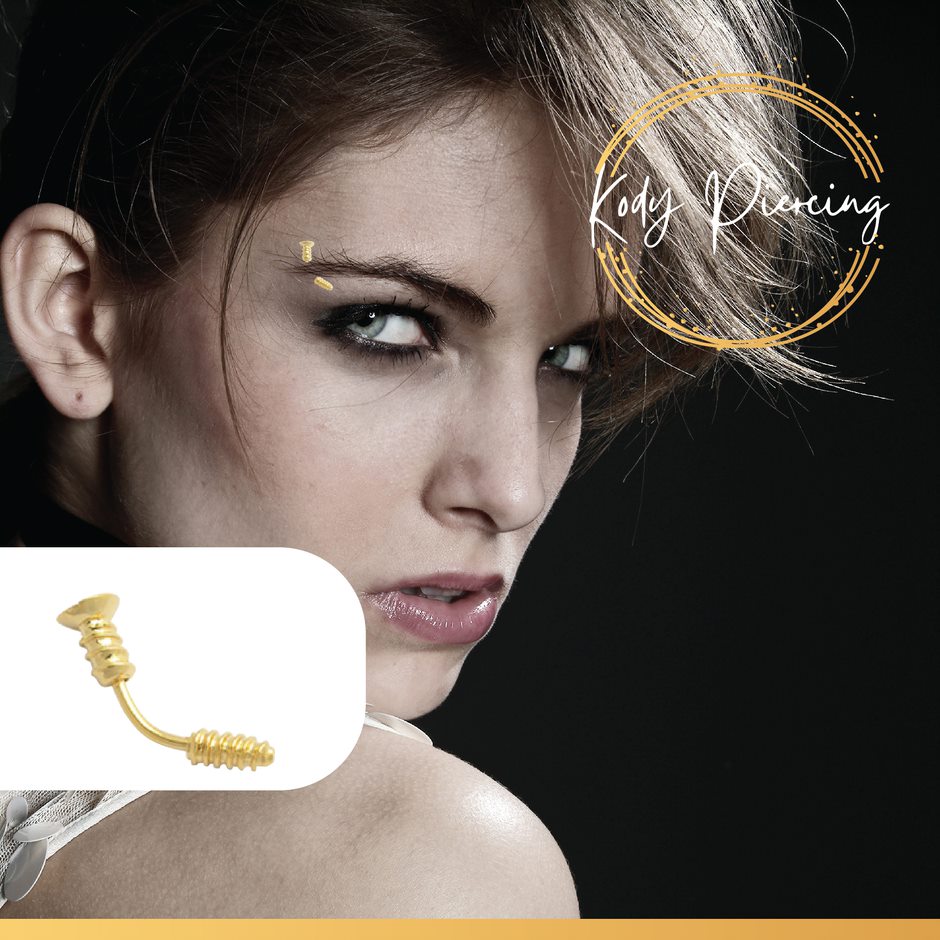 KODY PIERCING Arcade Forme Visse Plaqué Or 18 Carats
