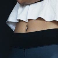 KODY PIERCING Nombril Fleur Cristal Clair Argent & Acier - Pureté Lumineuse et Élégance Éclatante