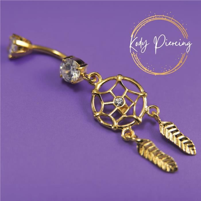 KODY PIERCING Nombril Attrape Rêves Plaqué Or 18 carats