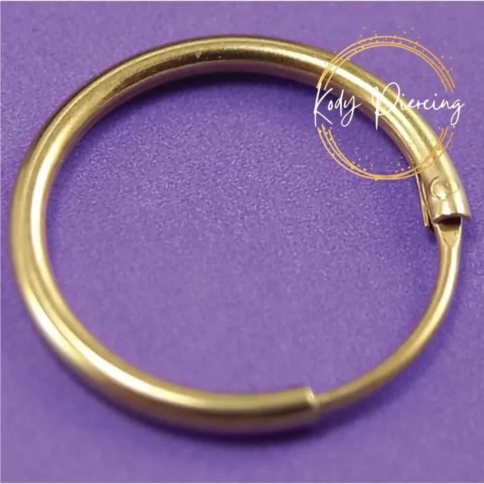 KODY PIERCING Anneau Or Jaune 9 carats Avec Fermoir de 10mm ou 8mm - Choisissez la taille préférée