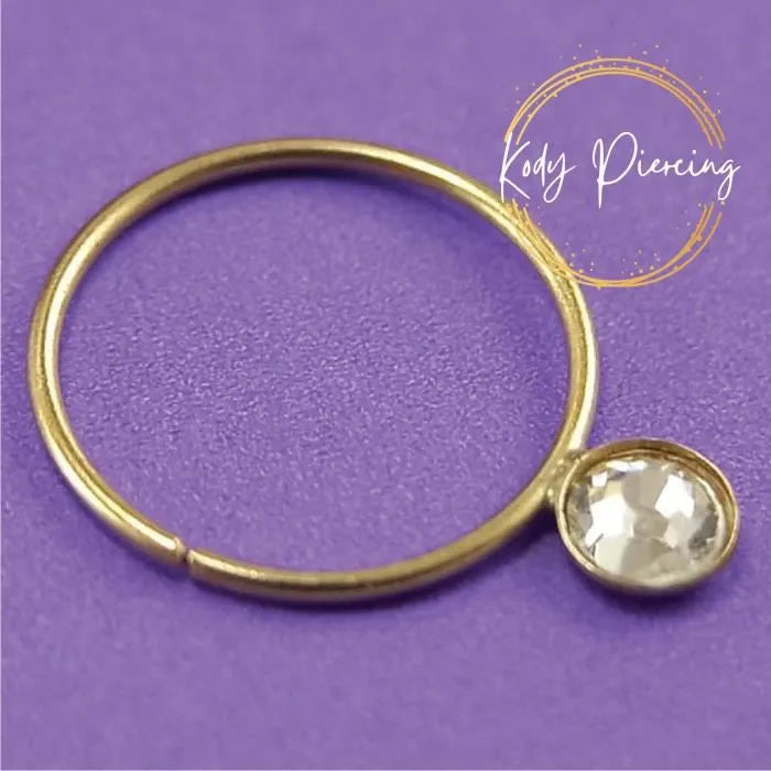 KODY PIERCING Anneau sans soudure Or 9 carats Avec Zircon de 3mm