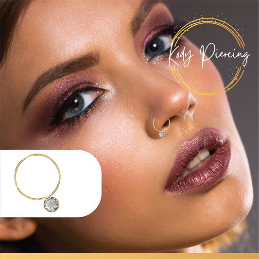 KODY PIERCING Anneau sans soudure Or 9 carats Avec Zircon de 3mm