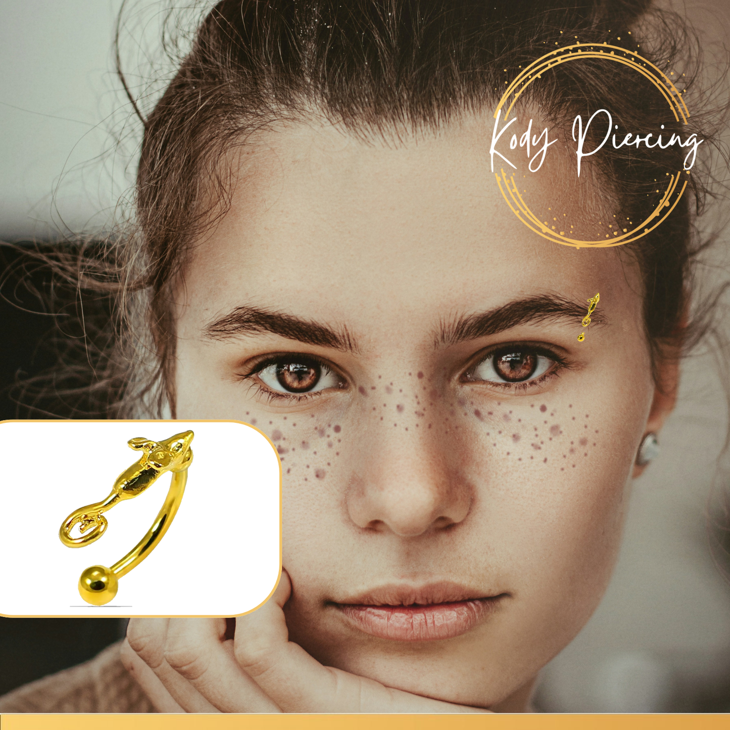 KODY PIERCING Arcade Forme Petite Souris Or 18 Carats
