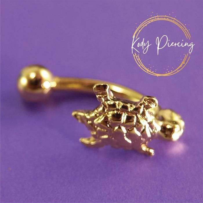 KODY PIERCING Arcade Forme Tortue Plaqué Or 18 Carats