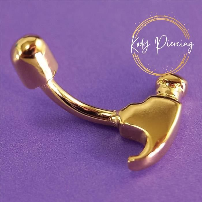 KODY PIERCING Arcade Motif Marteau plaqué Or 18 Carats