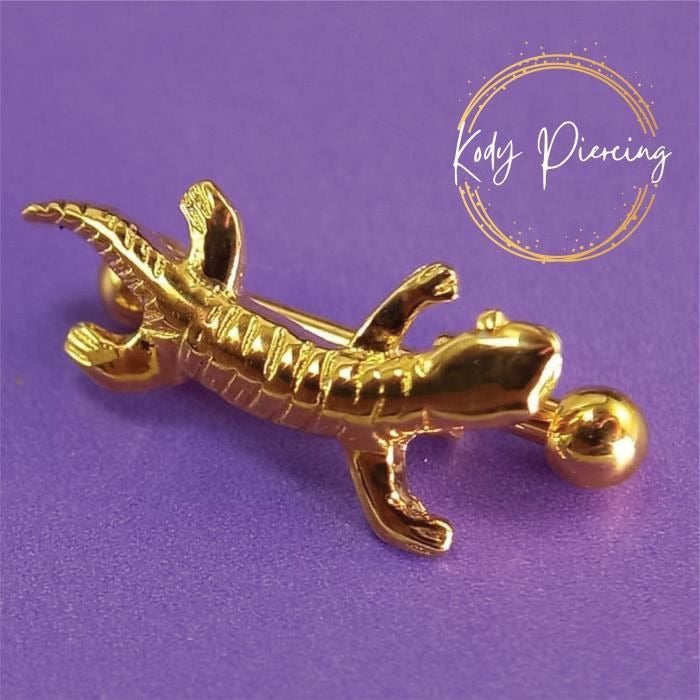 KODY PIERCING Arcade Motif Salamandre plaqué Or 18 Carats