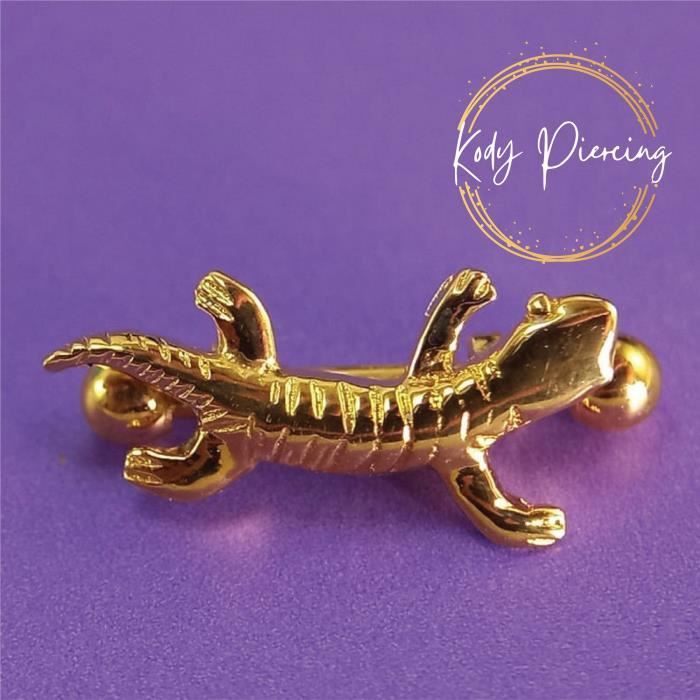 KODY PIERCING Arcade Motif Salamandre plaqué Or 18 Carats