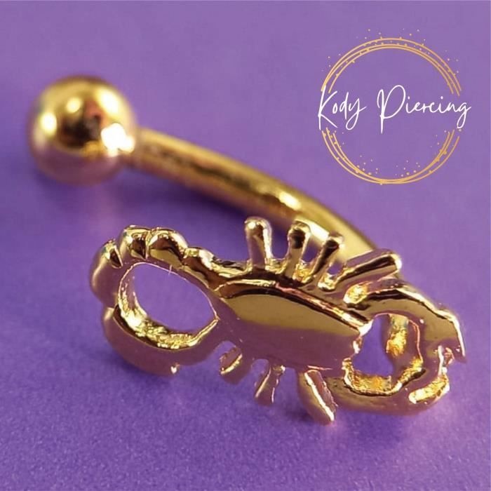 KODY PIERCING Arcade Petit Scorpion Plaqué Or 18 Carats