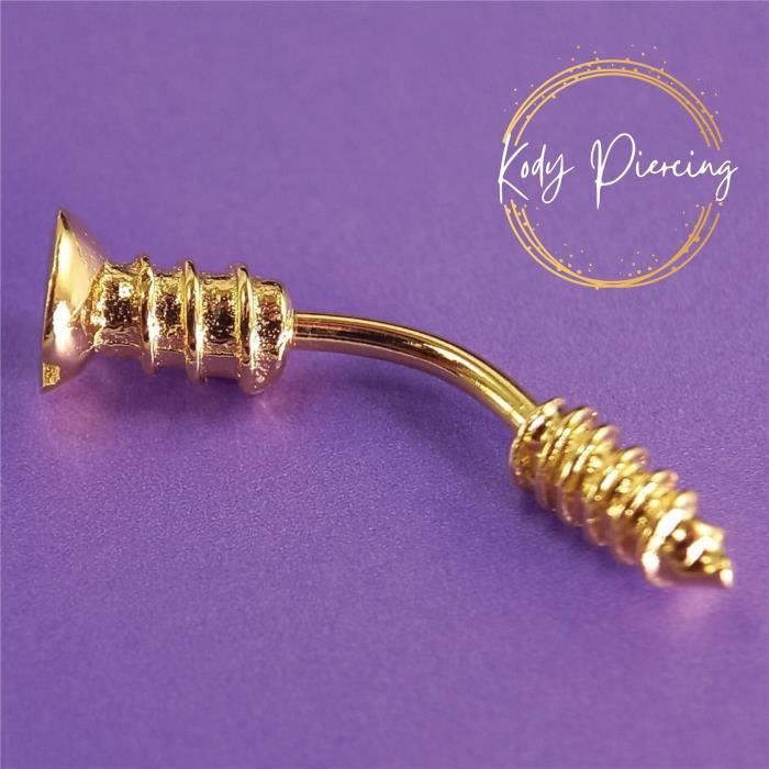 KODY PIERCING Arcade Forme Visse Plaqué Or 18 Carats
