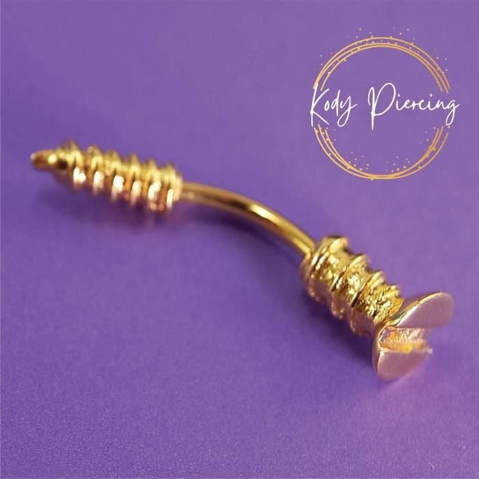 KODY PIERCING Arcade Forme Visse Plaqué Or 18 Carats
