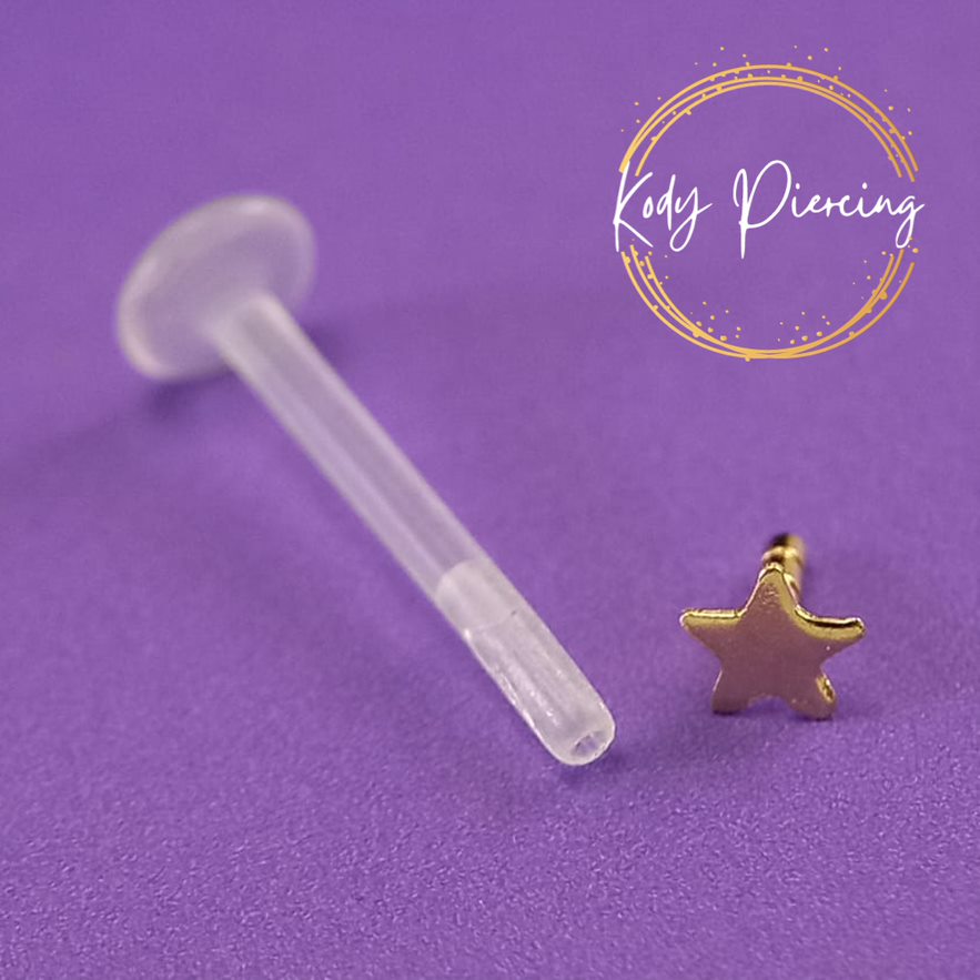 KODY PIERCING Labret Lèvre Etoile plate OR 14 Carats