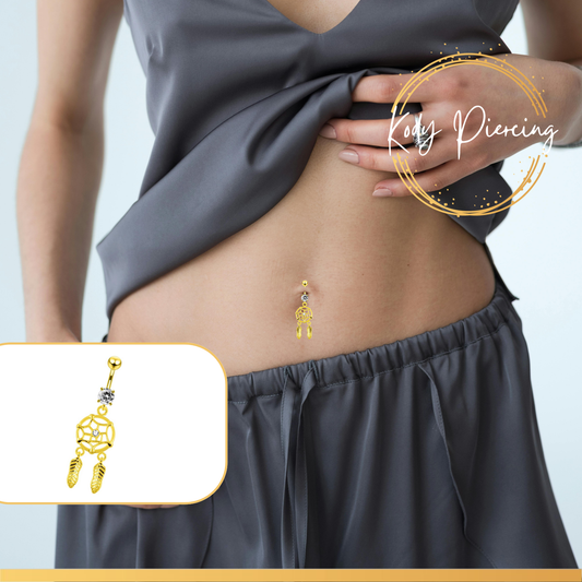 KODY PIERCING Nombril Attrape Rêves Plaqué Or 18 carats