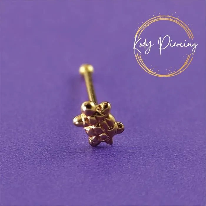 KODY PIERCING Stud Or 9 Carats En Forme De Petite Tortue
