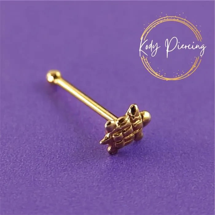 KODY PIERCING Stud Or 9 Carats En Forme De Petite Tortue