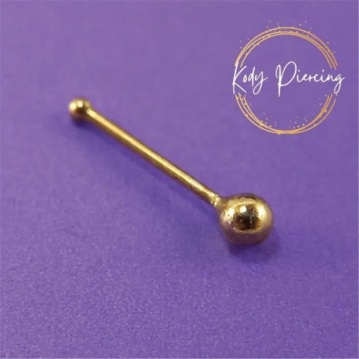 KODY PIERCING Stud Or 9 Carats et boule de 2mm