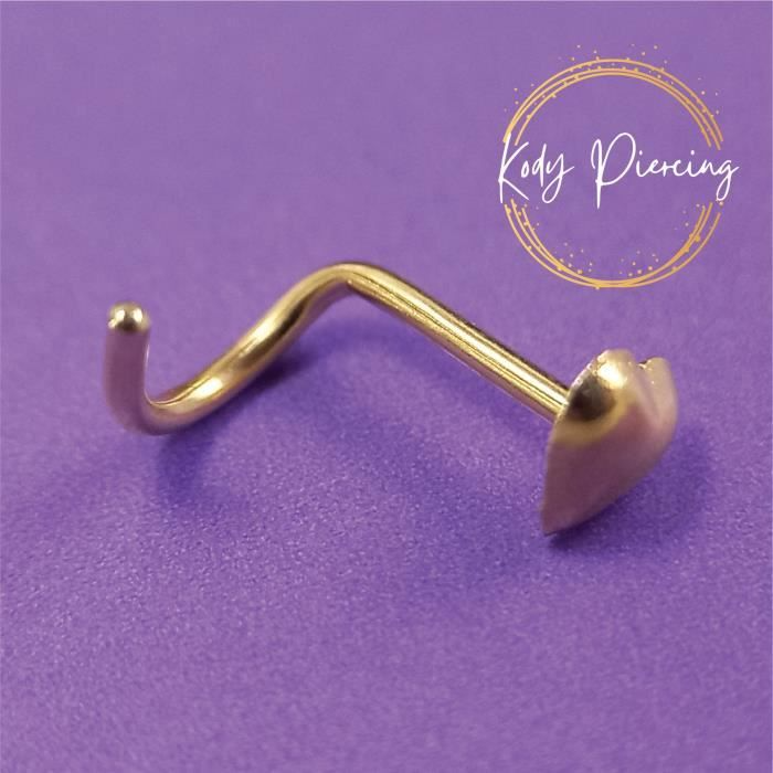 KODY PIERCING Tige Courbée Motif Cœur en OR 9 Carats